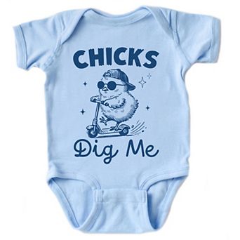 Chicks Dig Me Scooter - Baby Short Sleeve Graphic Bodysuit