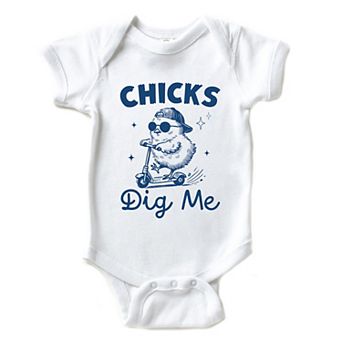 Chicks Dig Me Scooter - Baby Short Sleeve Graphic Bodysuit