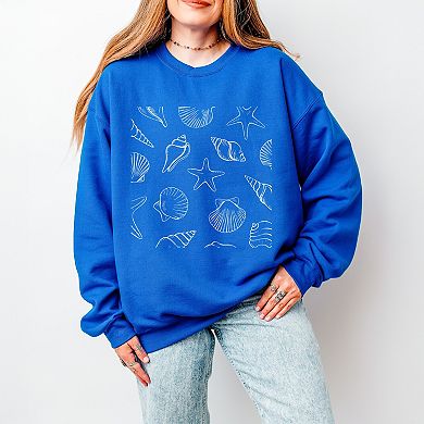 Seashells Square - Women's Graphic Sweatshirt