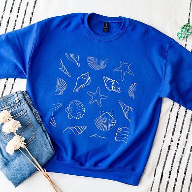 Seashells Square - Women's Graphic Sweatshirt