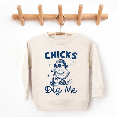 Chicks Dig Me Scooter - Toddler Graphic Sweatshirt