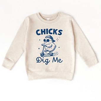 Chicks Dig Me Scooter - Toddler Graphic Sweatshirt
