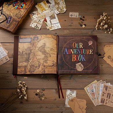 Retro Adventure Book Scrapbook Photo Album and Travel Diary Journal
