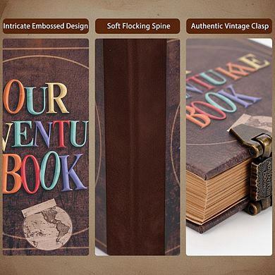 Retro Adventure Book Scrapbook Photo Album and Travel Diary Journal