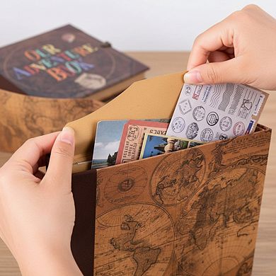 Retro Adventure Book Scrapbook Photo Album and Travel Diary Journal