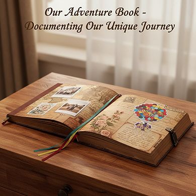 Retro Adventure Book Scrapbook Photo Album and Travel Diary Journal