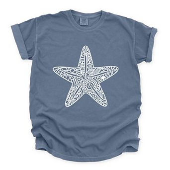Starfish Mandala - Women's Garment Dyed Graphic T-Shirt