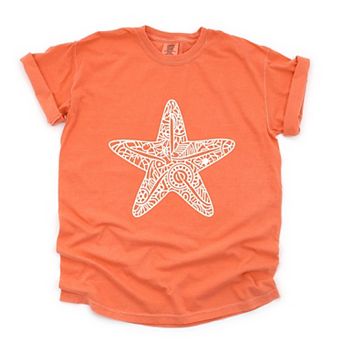 Starfish Mandala - Women's Garment Dyed Graphic T-Shirt