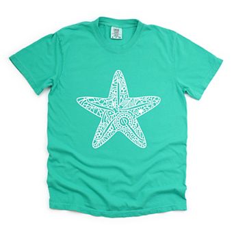 Starfish Mandala - Women's Garment Dyed Graphic T-Shirt