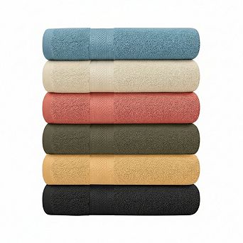 6 Pack Bath Towels 27x54 in 100 Cotton Larger and Quick Drying Multi Color