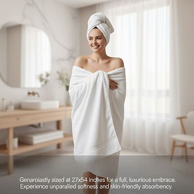 6 Pack Bath Towels 27x54 Inches 100 Cotton Larger and Quick Drying Multi Color