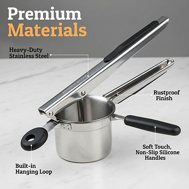 Heavy Duty Stainless Steel Potato Ricer and Masher 15oz Large Capacity