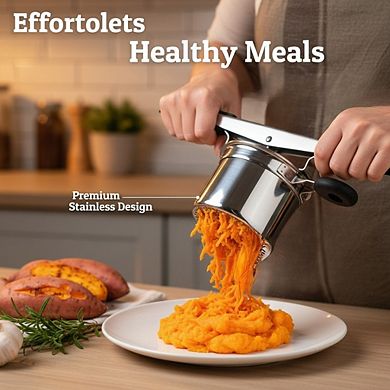 Heavy Duty Stainless Steel Potato Ricer and Masher 15oz Large Capacity