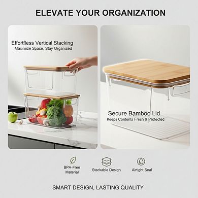 2-Pack Onion & Potato Storage Bins, Large Capacity Countertop Organizer for Kitchen Pantry 12"x7"x7"