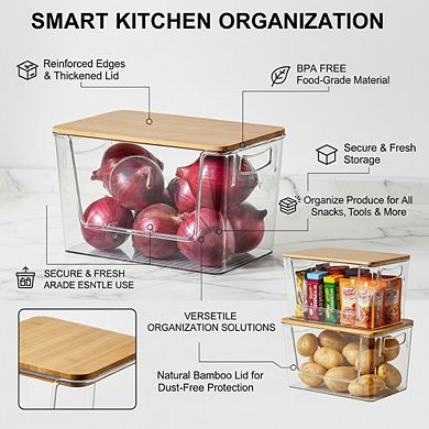 2-Pack Onion & Potato Storage Bins, Large Capacity Countertop Organizer for Kitchen Pantry 12"x7"x7"