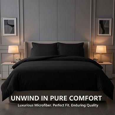 Twin Size Comforter Set 5 Piece Bed in a Bag All Season Reversible Black