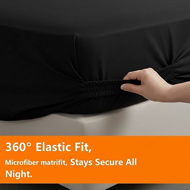 Twin Size Comforter Set 5 Piece Bed in a Bag All Season Reversible Black