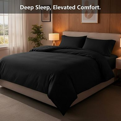 Twin Size Comforter Set 5 Piece Bed in a Bag All Season Reversible Black