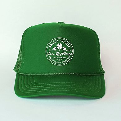 Farm Fresh Four Leaf Clovers - Women's Graphic Foam Trucker Hat