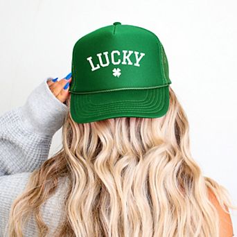 Lucky Varsity Clover - Women's Graphic Foam Trucker Hat