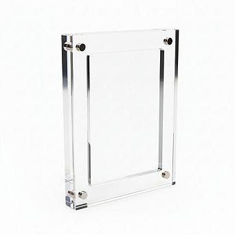 Double Sided Magnetic Acrylic Picture Frames 3 Pack 4x6 Clear Desktop Display