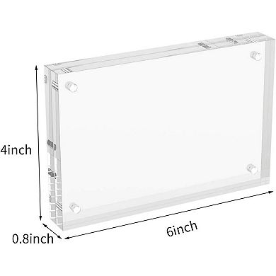 Double Sided Magnetic Acrylic Picture Frames 3 Pack 4x6 Clear Desktop Display