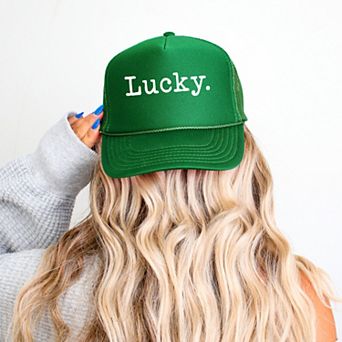Lucky Typewriter - Women's Graphic Foam Trucker Hat
