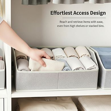 6 Pack Large Collapsible Fabric Storage Bins with Handles for Closet and Shelves