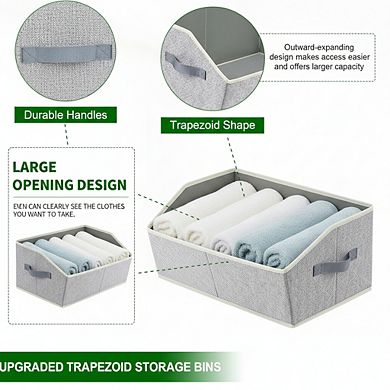 6 Pack Large Collapsible Fabric Storage Bins with Handles for Closet and Shelves