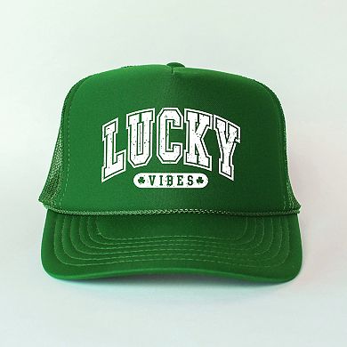 Lucky Vibes Distressed - Women's Graphic Foam Trucker Hat