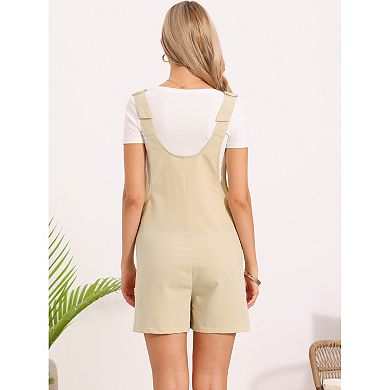 Rompers for Women Summer Sleeveless Overalls Spaghetti Strap Lightweight Button Up Shorts Jumpsuit