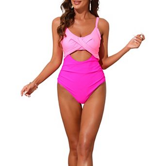 Women's Adjustable Straps Monokini Bikini Sets, 1 pc Crisscross Tie Back Swimwear Bathing Suits