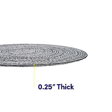 Sweet Home Collection Two Tone Cotton 15" Round Woven Placemat Sets 4 Pack