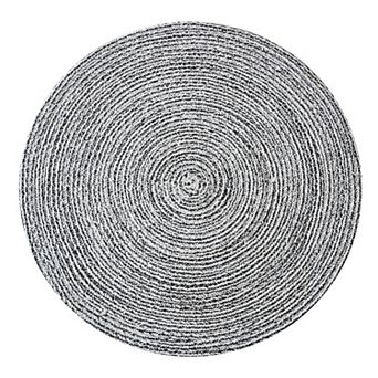 Sweet Home Collection Two Tone Cotton 15" Round Woven Placemat Sets 4 Pack