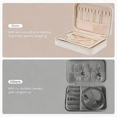 Compact Travel Jewelry Organizer with Mirror & Storage Bag - Perfect for Gifts