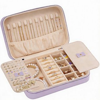 Compact Travel Jewelry Organizer with Mirror & Storage Bag - Perfect for Gifts