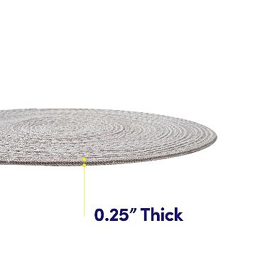 Sweet Home Collection Two Tone Cotton 15" Round Woven Placemat Sets 6 Pack