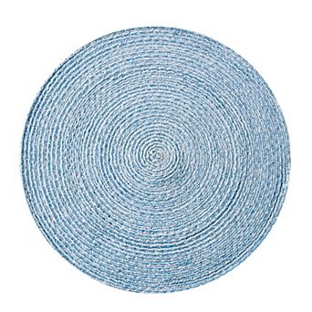 Sweet Home Collection Two Tone Cotton 15" Round Woven Placemat Sets 6 Pack