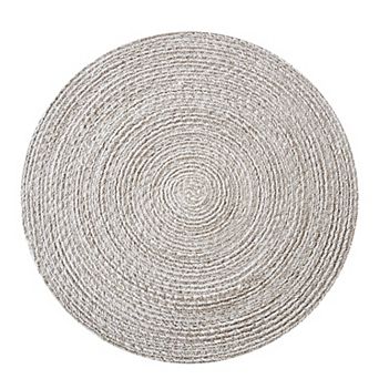 Sweet Home Collection Two Tone Cotton 15" Round Woven Placemat Sets 6 Pack