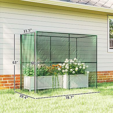 Outsunny Crop Cage, Large Plant Protection Tent with Zippered Door