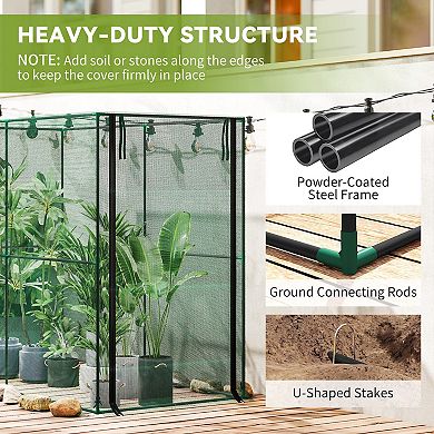 Outsunny Crop Cage, Large Plant Protection Tent with Zippered Door