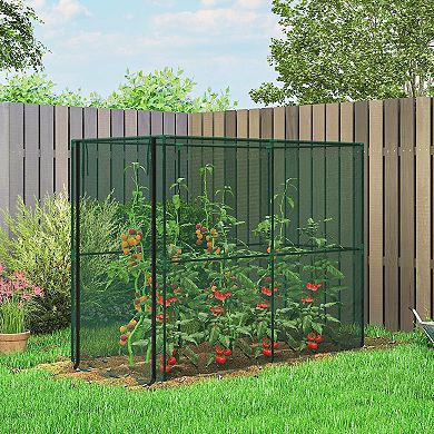 Outsunny Crop Cage, Large Plant Protection Tent with Zippered Door