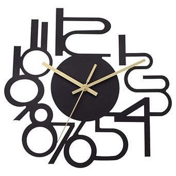 Vintage Wall Clock 12 Inch, Ornate Metal Clock Silent Non-Ticking Farmhouse Decor Digital Style