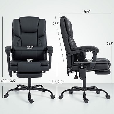 HOMCOM Office Chair with Massage, Reclining Desk Chair,