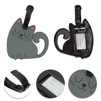 1 Pc Squinting Cat Luggage Tag for Travelling