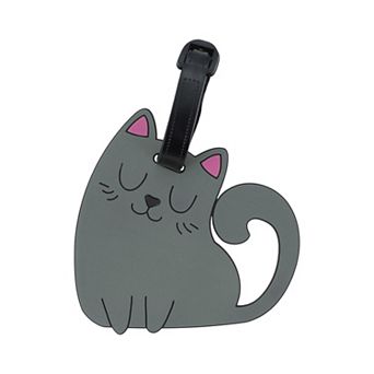 1 pc Squinting Cat Luggage Tag for Travelling
