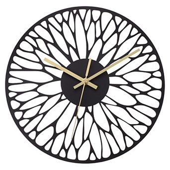 Vintage Wall Clock 12 Inch, Ornate Metal Clock Silent Non-Ticking Farmhouse Decor Artistic Style