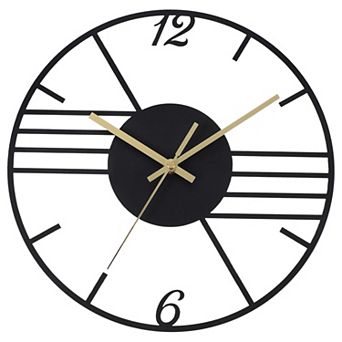 Vintage Wall Clock 12 Inch, Ornate Metal Clock Silent Non-Ticking Farmhouse Decor Modern Style