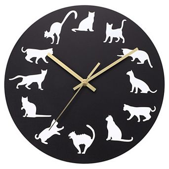 Vintage Wall Clock 12 Inch, Ornate Metal Clock Silent Non-Ticking Farmhouse Decor Playful Style