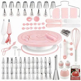 137 pc Cake Decorating Kit with Turntable & Pattern Chart